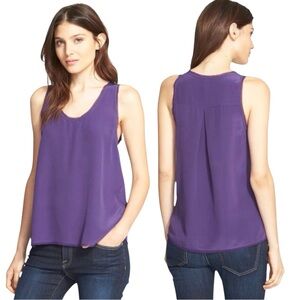 Joie Kenji Sleeveless Tank Top Purple Silk Sz XS NWT